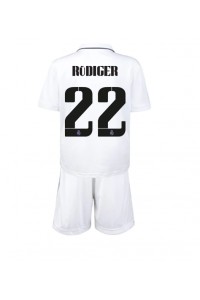 Real Madrid Antonio Rudiger #22 Babyklær Hjemme Fotballdrakt til barn 2022-23 Korte ermer (+ Korte bukser)